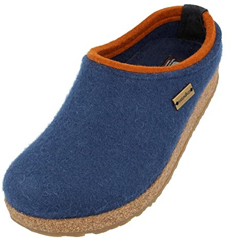 HAFLINGER Grizzly Kris Filzpantoffel Hausschuh Filzclog Blaubeere, Gr.38