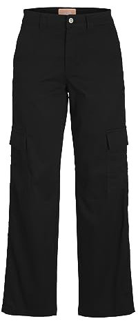 Jack & Jones Jxkendal Reg Stra Cargo MW Pantalon PNT Noos, Noir, s Femme
