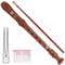 Eastrock Flûte à bec Instrument de style Anglais Soprano Flûte à bec 3 pièces pour débutants avec tige de nettoyage, tableau des doigts, sac d'emballage, repose-pouce, Marron Foncé