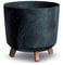 URBN GARDEN Large Round Concrete Look Plastic Planter Flower Pot Indoor Outdoor With Legs (anthracite)