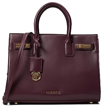 Anne Klein Cabrio Ost/West Satchel mit Drehverschluss, Cranberry, Einheitsgröße