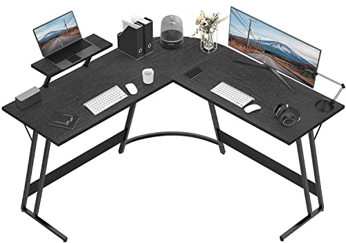Devoko Bureau Gaming d'angle 120 x 120cm, Table Informatique en Coin,Bureau Gamer en Forme de L Table pour Etudier, Jouer et Travailler Noir
