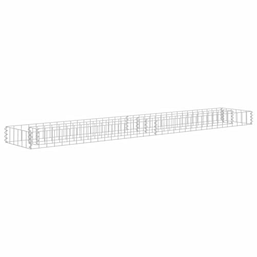 Homgoday Gabion Raised Bed Galvanised Steel 180x30x10 cm, Gabion Baskets, Metal Gabion Cages for Stones, Garden Decor Wall Partition Set