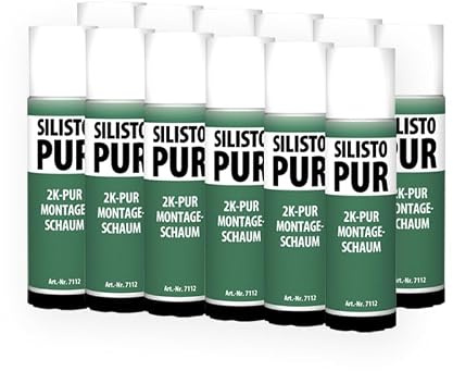 SILISTO 2K PUR Mousse de montage en polyuréthane à 2 composants, mousse de construction à 2 composants, mousse de construction pour remplir, isoler et sceller | Mousse polyuréthane avec la plus haute