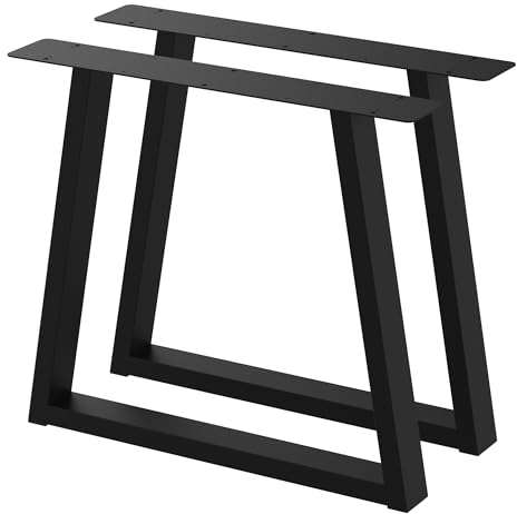 BK Styl 2 Stück Tischbeine aus Metall V-Form | Tischgestell aus 80x40mm Profilen | Tischkufen Tischfüße Möbelbeine für Schreibtische & Esstische I Stahl Pulverbeschichtet I DIY (815x720mm Black)