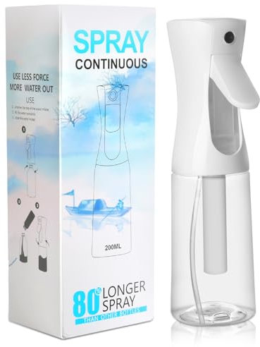 Joe zlvy Empty Spray Bottle for Hair 6.76 Oz/200ml, Continuous Spray Bottle Fine Mist Sprayer, Olive Oil Sprayer for Cooking, Misting Water Spray Bottle for Plants Cleaning