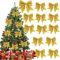12 Stück 14 cm Mini-Weihnachtsschleifen Deko, Pailletten-Kränze, Schleifen, kleine Weihnachtsbaumspitze, Glitzer-Fliegen, Kränze, Schleifen, Weihnachtsschleifen, Dekoration, Girlande (Gold)