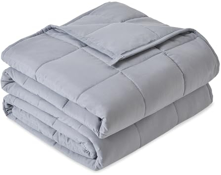 Sivio Gewichtsdecke für Erwachsene 6kg, Atmungsaktive Beschwerungsdecke, weiches Material mit Glasperlen für alle Jahreszeiten, Sofabett, 135 x 200 cm, Grau