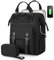 LOVEVOOK Zaino da Donna, Zaino Impermeabile per Laptop da 15,6 Pollici con Custodia per Cavo Dati con Scomparto Computer Separato, Elegante Computer per Viaggi College Lavoro Nero