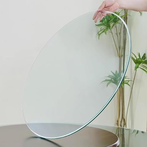 HJXGQJM Tischplatte Aus Gehärtetem Glas Rund，Tempered Glass DIY Table，Outdoor Glastisch Einfach Zu Säubern, Multiplex Platte Glasplatte Tischplatte Rund，Polierte Kanten(80CM(32INCH))