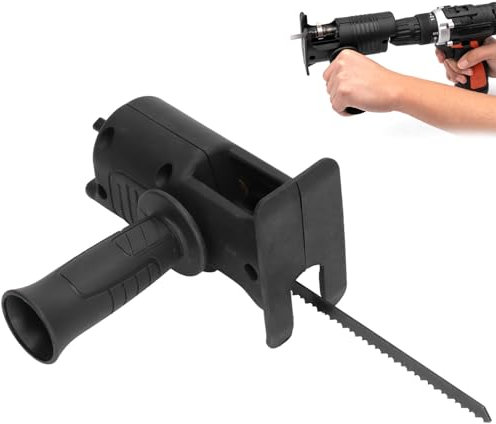 CYTGOUPER Reciprocating Saw, Portable Handheld Reciprocating Saw Jig Saw Attachment with 3 Saw Blades for Cutting Wood Metal and Plastic