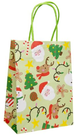 DUCKIEZ Umweltfreundliche Geschenktüten aus Papier, Partytüten mit Griffen, Geburtstagsfeierbevorzugung (Weihnachten, 1 Beutel)