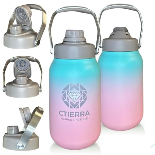 CTIERRA borraccia Termica 2 litri borraccia 2litri Acciaio inossidabile bottle termica thermos 2 litri Senza BPA-bottiglia termica 2 litri palestra borraccia termica montagna bittiglie termiche