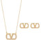 ZKZFCAI Schmuckset für Damen, Sterling Silber Hypoallergene Vergoldete Schmuck Set, Buchstabe V Geometrische Tropfen Ohrringe Gold Hängend Dupes Schmuck Geschenke für Frauen Muttertag (Gold)
