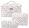 Kosmetiktasche Damen Reise Make Up Tasche, 3 Stück Große Baumwolle Kulturtasche Make-Up Organizer Tasche Cosmetic Bag mit Blumenmuster für Kosmetik Kosmetikartikel (Lila Pfauenblume)