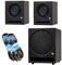 PreSonus Eris Pro 4 Aktiver Studio-Monitor Lautsprecher 1 Paar mit Eris Pro Sub 10 Subwoofer und 2X keepdrum Klinkenkabel