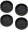 4 Pack Rubber Caster Cups Non Slip Chair Grippers 2X2 Round Sofa Feet Cups Furniture Feet Pads Anti Skid Bed Stopper Anti Slide Gripper Floor Protectors with Grip for Couch Table, Black