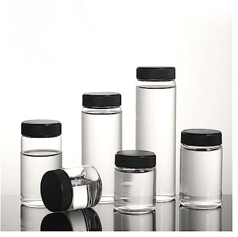 LQXHZ 15ml to 200ml High Borosilicate Glass Reagent Bottle, Chemical Sample Bottle Vials Test Bottle with PTFE Mat Anti-corrosion Lab(200ml 2pcs)