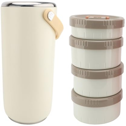 Oreilet Isoliertes Lebensmittel Glas, Edelstahl-Doppels Chicht Vakuum Isolierung Lunchbox für Home Office School, Tragbarer Versiegelter Heißer Lebensmittel Behälter, Mikrowellen Sicher