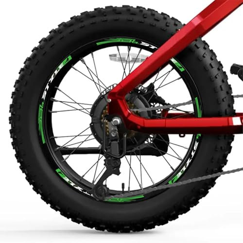 Decalart Kit 16 adesivi Cerchi Ruote Fat Bike Bici Mtb 20-26 Pollici STYLE tatoo tribale kit completo 2 ruote adesivi laminati decalcomanie L066 (Modello 3, 20 Pollici)