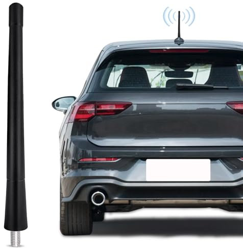 Nelawya Antenne Radio Voiture 18cm Antenne Courte de Toit | Réception Universelle FM/AM/Dab | Antenne de Remplacement Stylée avec 3 Vis | Compatible avec la Plupart des véhicules