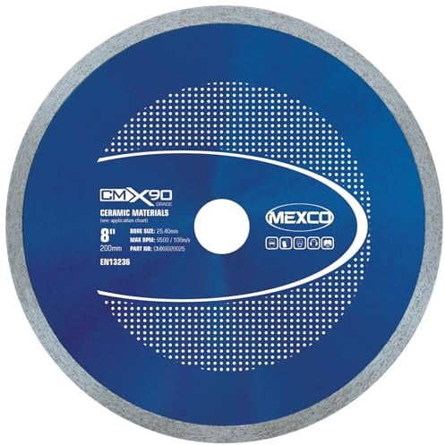 Mexco CMX Ceramic Materials Diamond Blade – High Performance & Fast Cutting Disc for Tiles – 200mm, 25.4mm Bore