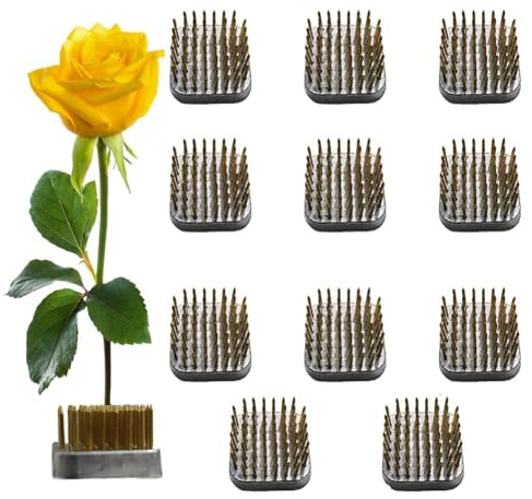 NONDK 12pcs Flower Frog Holder,1.2Inch Square Flower Arrangement Kenzan Japanese Pin Frogs for Flowers Fixation and Decoration