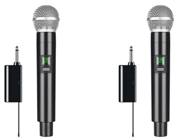 Onchdbfhuu 2X Microphone sans Professionnel UHF Enregistrement Karaoké Portable 1 Canal Batterie au Lithium pour ScèNe ÉGlise FêTe ÉCole