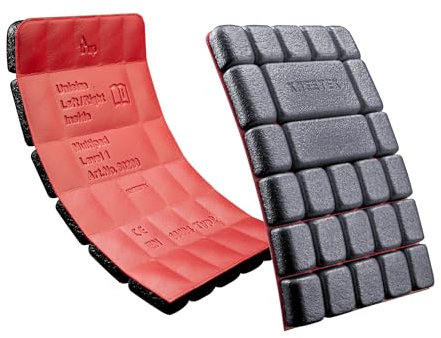 KNEETEK Kniepolster MultiPad | 250 x 150 x 20mm | 2 Stück, 40g, schwarz/rot | optimaler Schutz in Kombination mit Arbeitshose | Knieschutzpolster geeignet für Elektriker, Fliesenleger, Handwerker