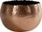 Ivyline Round Hammered Planter Bowl in Copper/Black - UV Stable & Waterproof Premium Quality Indoor Iron Decorative Flower Plant Pot - H14cm x D19cm
