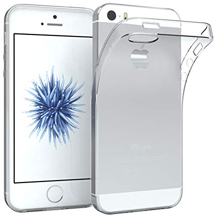 EAZY CASE Hülle kompatibel mit iPhone 5 / 5S / SE (2016) Schutzhülle Silikon, Ultra dünn Slimcover, Handyhülle, Silikonhülle, Backcover, Transparent/Durchsichtig, Transparent