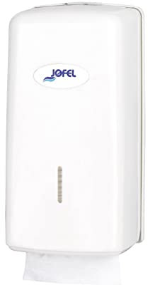 Jofel - Distributeur de papier toilette, 400 serviettes au format zigzag, hygiène maximale, il suffit de toucher la serviette pour l'utiliser, économie de papier, boîtier ABS stable, Azure AH7000