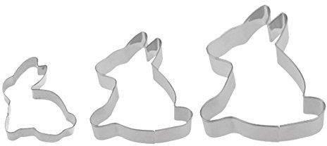 Westmark Ausstechformen-Set Hasenfamilie, 3-tlg., Länge: 5/9,5/13,5 cm, Rostfreier Edelstahl, Silber, 30512280