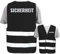 Bedruckte Warnwesten mit ISO-Leuchtstreifen * Standard- oder Reflex-Druck * Thema Sicherheit & Team, Warnweste Begriffe Security:Sicherheit (Reflektierend), Farbe + Größe:Schwarz (XL/XXL)