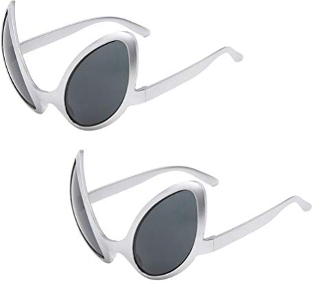 NUOBESTY skurrile Alien Brille Alien Kostüm Brille dekorative Brille Foto Requisiten Party Brille Party Favors 2 Stück (silberner Rahmen mit grauen Gläsern)