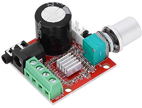 Oumefar DC 8-12V 10W Mini Placa amplificadora de Amplificador de Audio 3.5MM Amplificador de Audio estéreo Ajustable 2200uF para Mini Altavoces