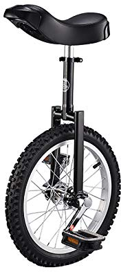 QWEASDF Einrad, 16/ 18 / 20 Erwachsenentrainer Einrad höhenverstellbar Skidproof Butyl Mountain Reifen Balance Radfahren Heimtrainer Fahrrad,Schwarz,20″