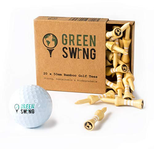 Green Swing Golf-Tees aus Bambus, 50 mm, weiß