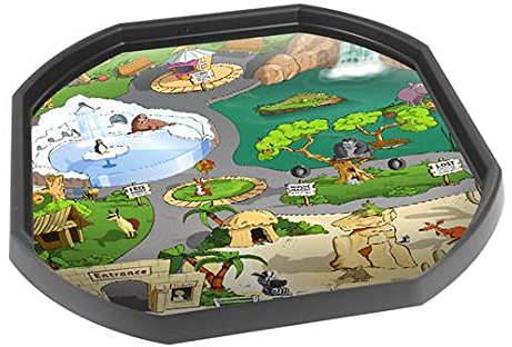 Tiger Moon The Tiger Moon Trading Company Ltd Alphabet Zoo Scene Vinyl Tuff Tray Insert - 86 x 86 cm - Ideal for Large Tuff Spot Tuff Tray - Tuff Tray NOT Included