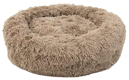 ZOLLNER kuscheliges Hundebett rund, Donut 70 cm, waschbar, Hellbraun