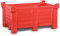 Stapelbare Kiste aus Kunststoff, 1200 mm x 600 mm x 800 mm, rot, 500 kg Traglast, Auffangvolumen 280 Liter, für Transport und Lagergüter