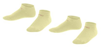 ESPRIT Unisex Kinder Sneakersocken Foot Logo 2-Pack, Biologische Baumwolle, 2 Paar, Gelb (Margherita 1262), 27-30