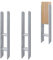 NAIZY Lot de 2 supports de poteau en H - Galvanisés à chaud - Longueur : 600 mm - Ancrage en H - Durable - Largeur : 91 mm - Pieds carrés en bois - Pour abris de voiture, couronnes sauvages, clôtures