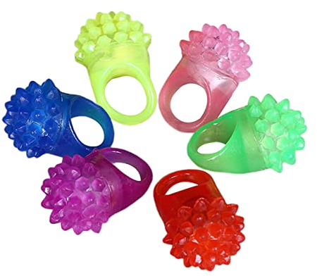 Fiesta Iluminar Anillos,Pulgar Linterna Juguete,6 Pcs Fiesta Iluminar Juguetes Anillo Iluminar,Anillos de Iluminación de Fiesta,Anillos de Fiesta Juguetes para El Dedo,Anillos Luminosos LED de Colores