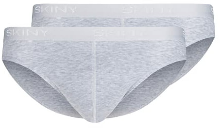 Skiny Men's Cotton Rib Slip, Silver Melange, L