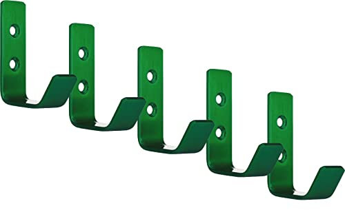 SOTECH 5 x Kleiderhaken Loxten 60 x 20 x 45 mm grün, Garderobenhaken aus echt Edelstahl, Wandhaken mit 3 mm Materialstärke, Jackenhaken mit abgerundeten Kanten