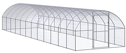 Outdoor-Hühnerstall, ZEYUAN Kaninchenstall, Legenester Für Hühner, Hühnerhaus, 3x12x2 m Verzinkter Stahl