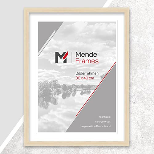 Mende Frames Bilderrahmen Modern 15x21cm DIN A5 I Farbe: Natur I Fotorahmen I klassischer Holzbilderrahmen I Made in Germany I V950