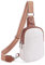 Telena Bauchtasche Damen, Damen Umhängetasche Klein Crossbody Bag PU Leder Sport Schultertasche Stylisch Sling Bag,Beige
