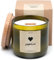 HAPPYSOY Duftkerze No. 4, 450g Sojawachs in hochwertig recyceltem Weinglas - mit Holzdeckel, Holzdocht - nachhaltiges Geschenk - brennt 90-100 Std - Herz, heart, Liebe